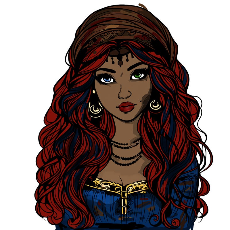 realistic beautiful mysterious gypsy girl