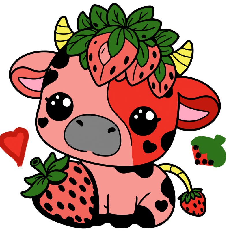 cute strawberry cow
