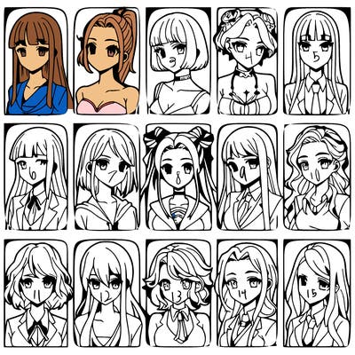 girls that look diffrent anime