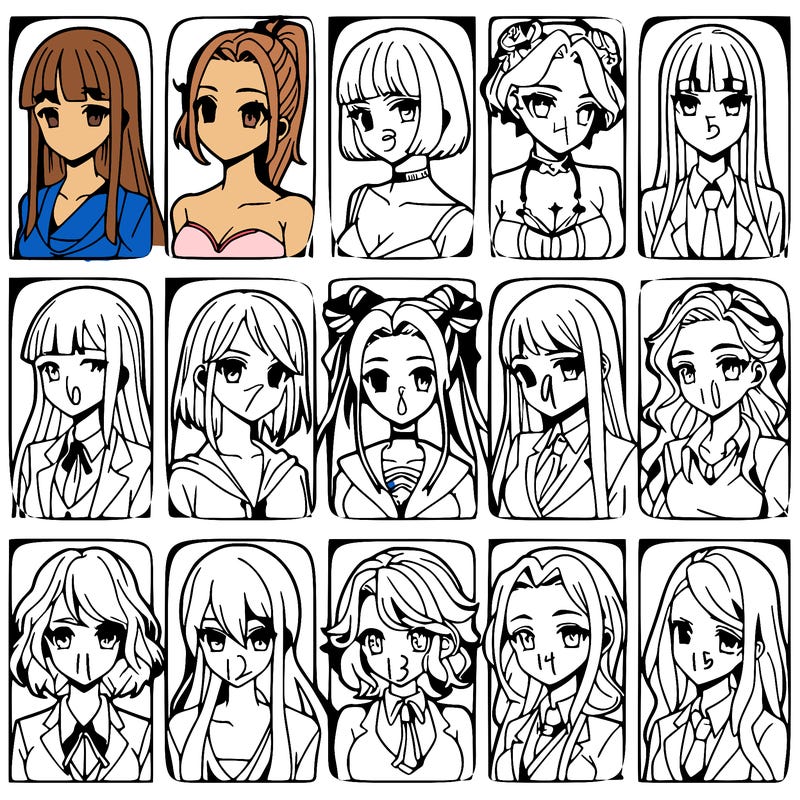 girls that look diffrent anime