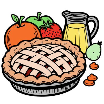a pie of food