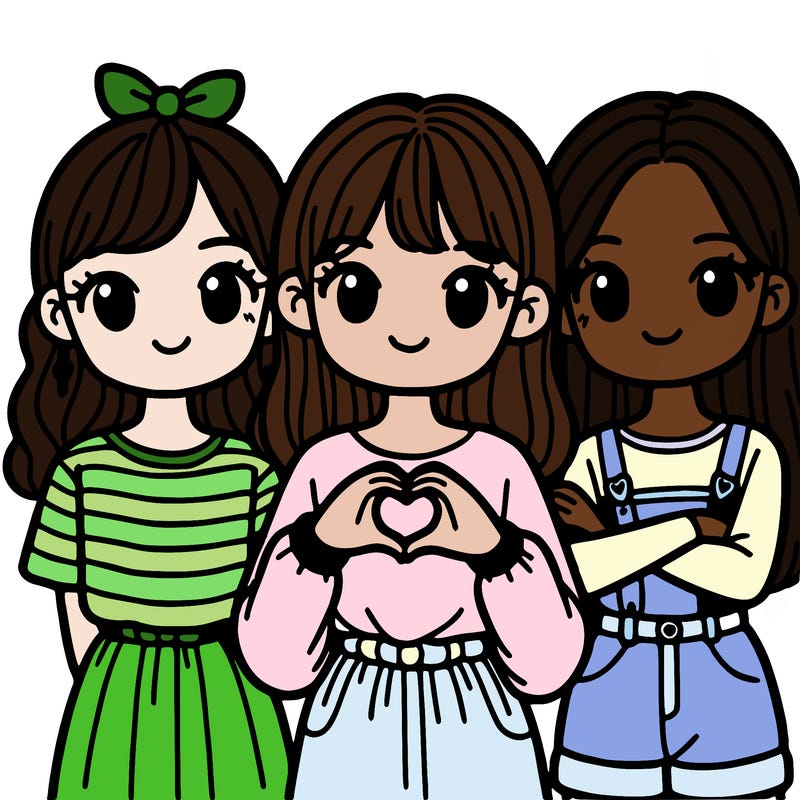 girls with heart hand