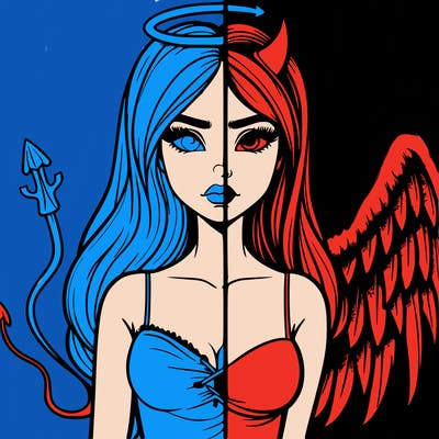 devil vs angel realistic girl