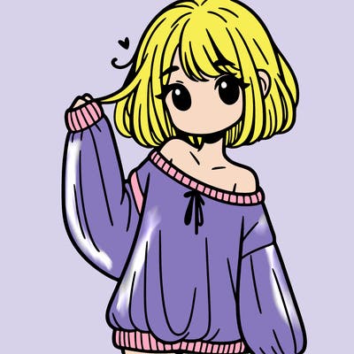 girl in baggy sweater hanging off her shoulder