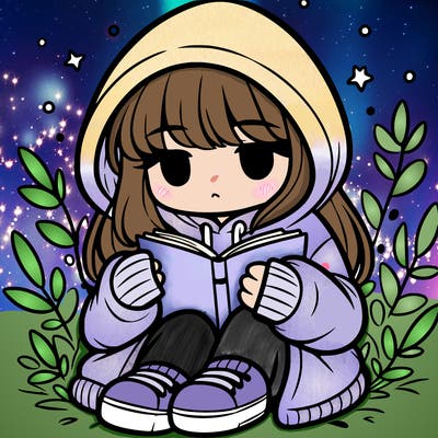 girl in oversized hoodie reading a book