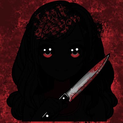 realistic girl holding a knife