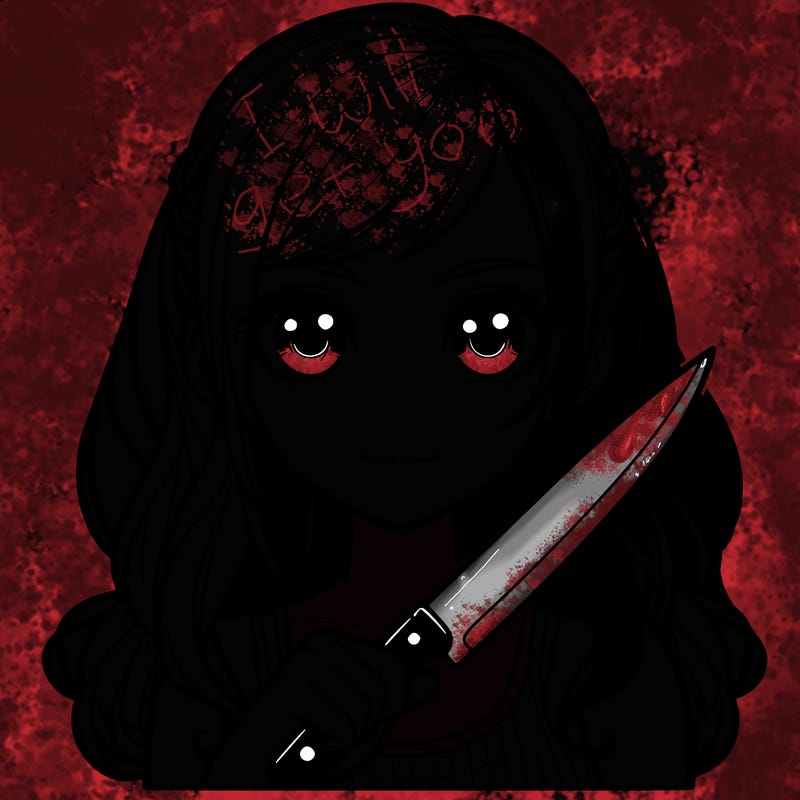 realistic girl holding a knife