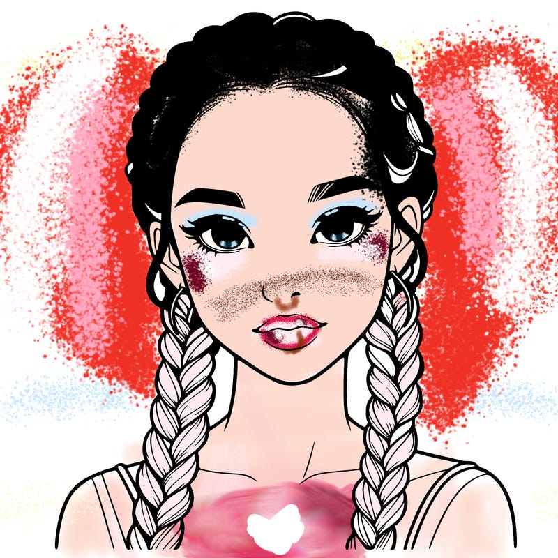 realistic girl with braids