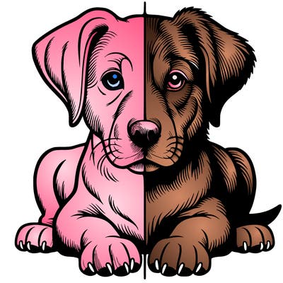 realistic dog split picture