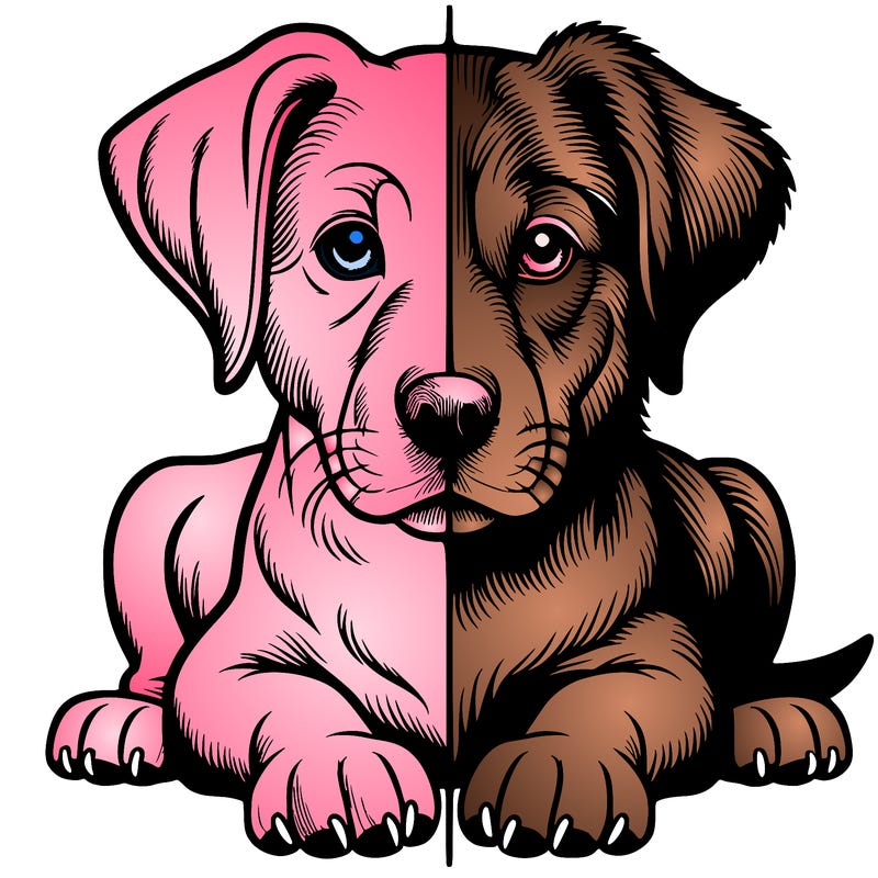 realistic dog split picture