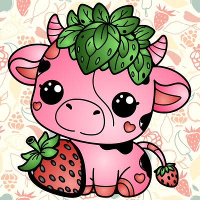 cute strawberry cow