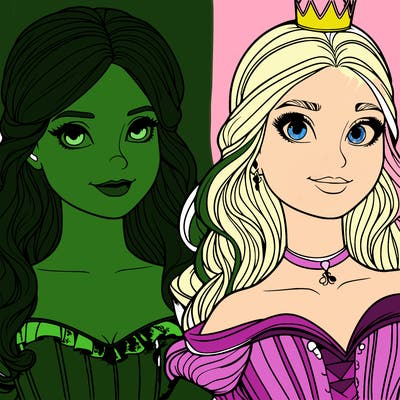 elfaba and glinda realistic girls