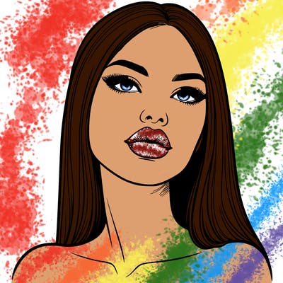 realistic woman with full lips