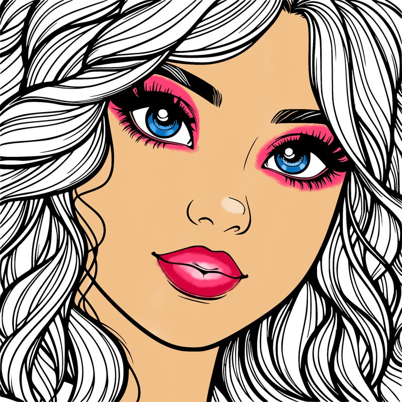 beautiful realistic girl close up to the camera with wavy hair,