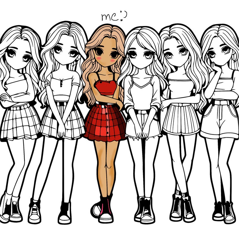 a group of girls realistic