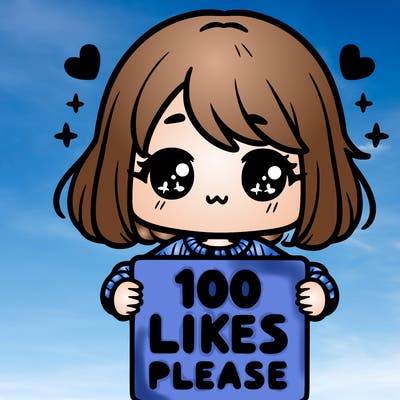 cute girl holding a sign saying 100 likes please