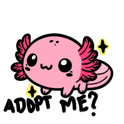 cute easy baby axolotl