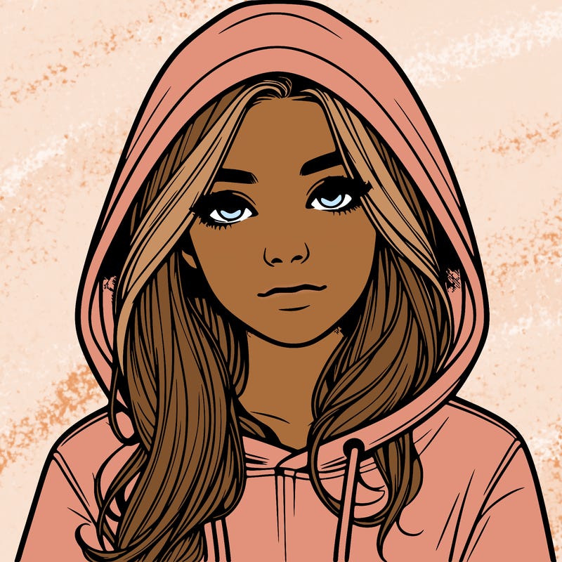 realistic girl with a hoodie