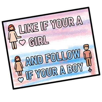 like if your a girl and follow if your a boy
