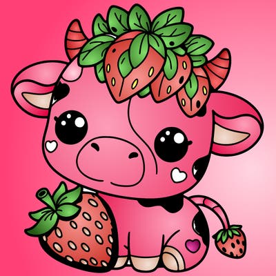 cute strawberry cow