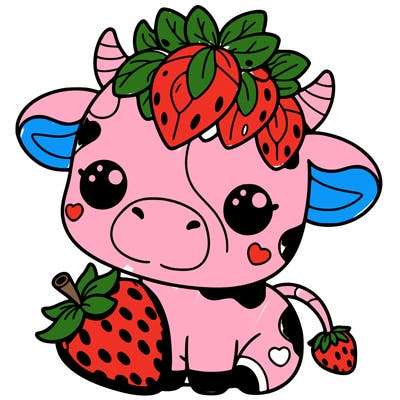 cute strawberry cow