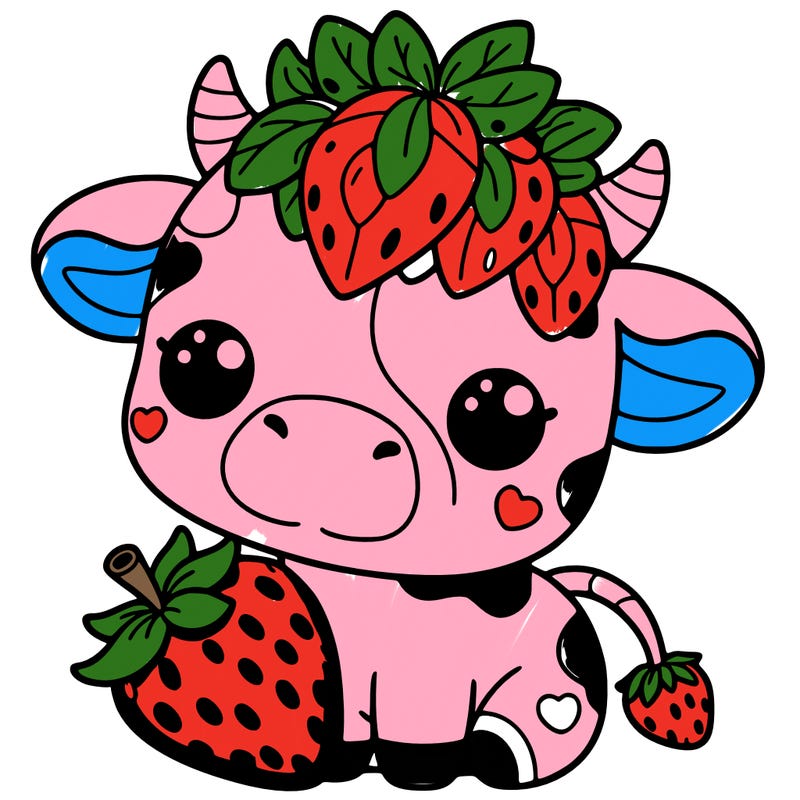 cute strawberry cow