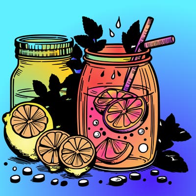 fresh water with lemons and mint