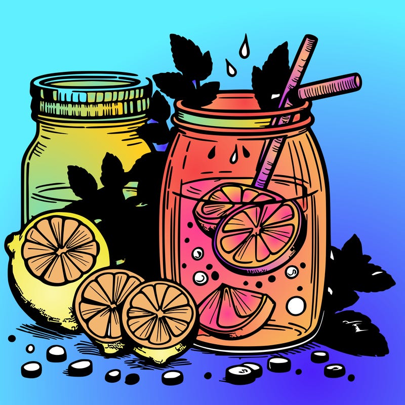 fresh water with lemons and mint