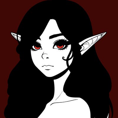 elf girl realistic dark fantasy