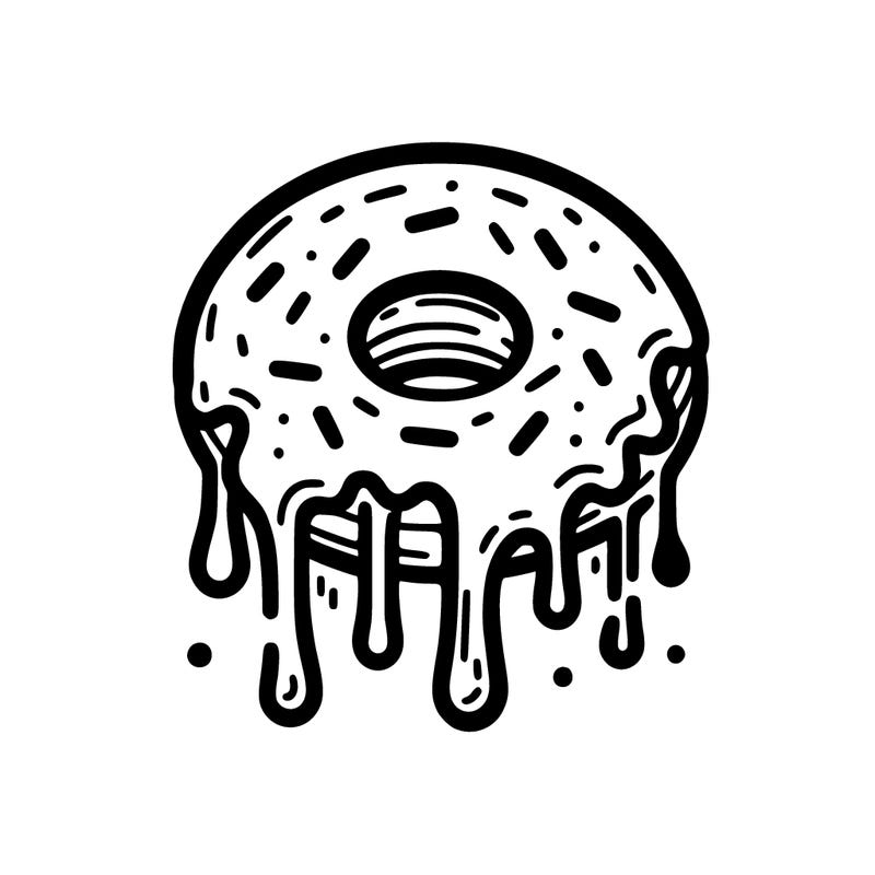 a donut but like melting and dripping