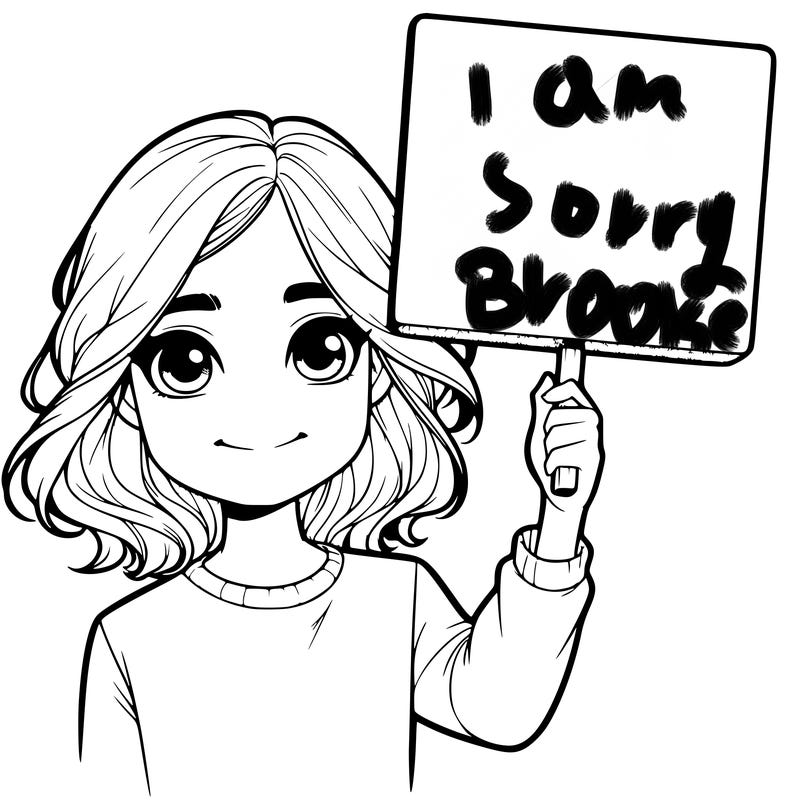realistic girl holding up a sign