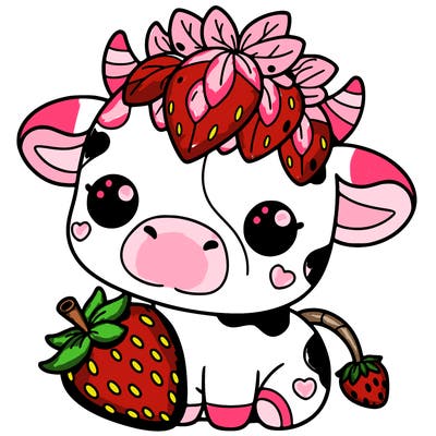 cute strawberry cow