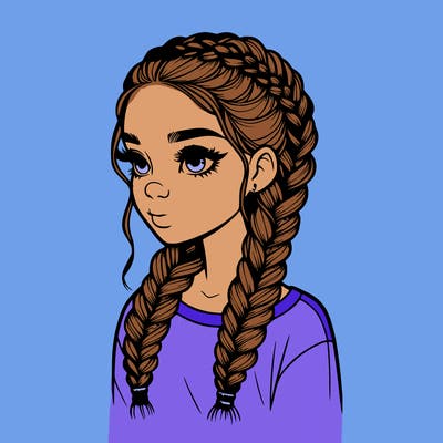 realistic girl with braids