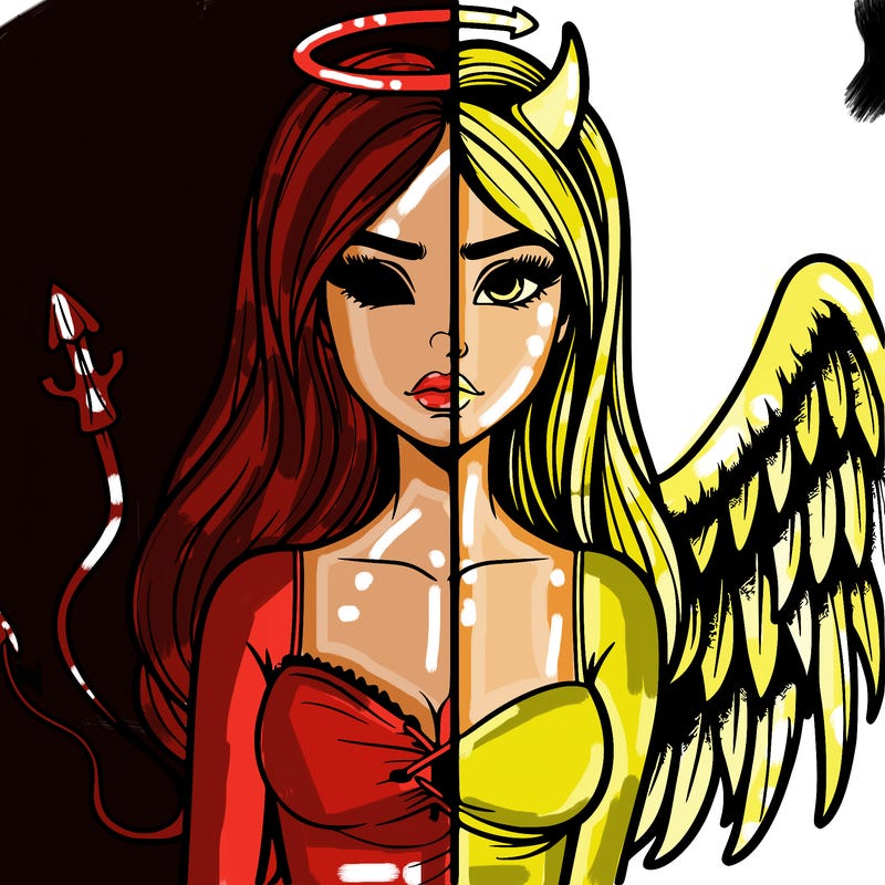devil vs angel realistic girl