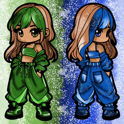 girl in crop top and baggy pants