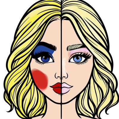 realistic girl split half