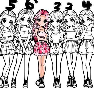 a group of girls realistic