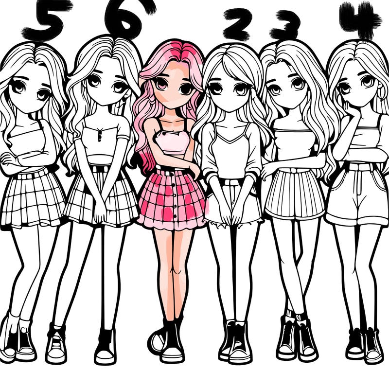 a group of girls realistic