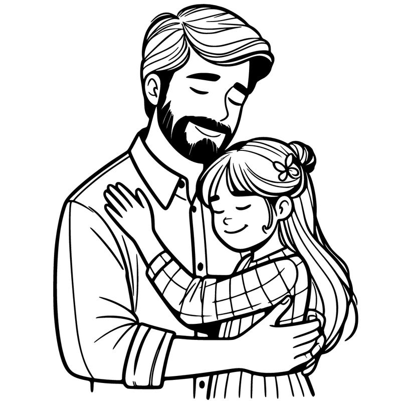 daughter hugging her dad
