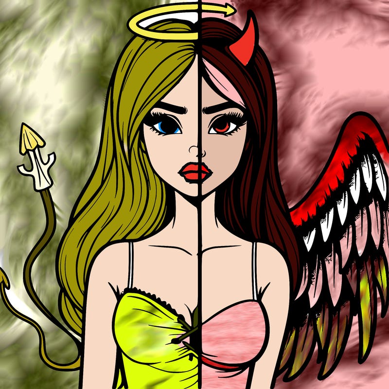 devil vs angel realistic girl