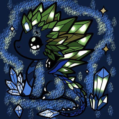 little cute crystal dragon