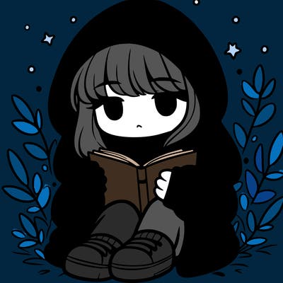 girl in oversized hoodie reading a book