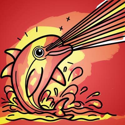 a dolphin shooting lasers out of his eyes
