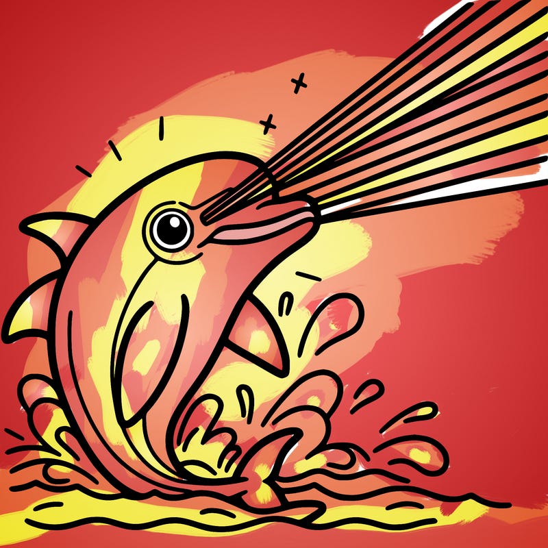 a dolphin shooting lasers out of his eyes
