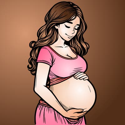woman heavily pregnant realistic