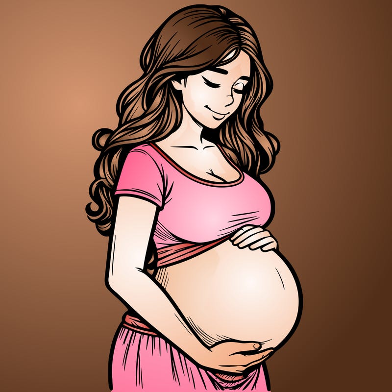 woman heavily pregnant realistic