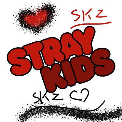 bubble letters saying stray kids