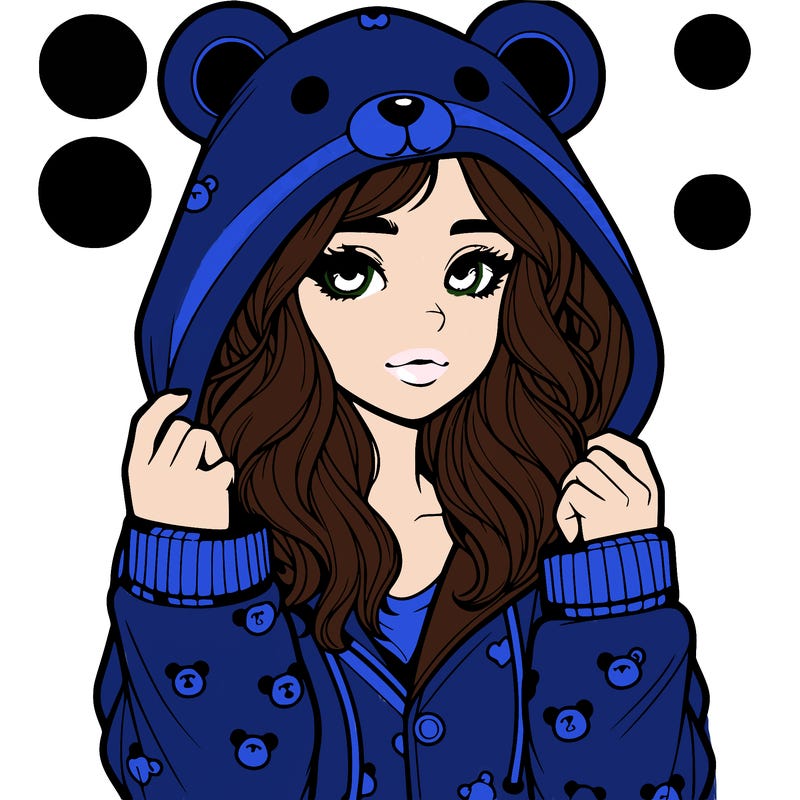 realistic girl in a animal pjs hoodie