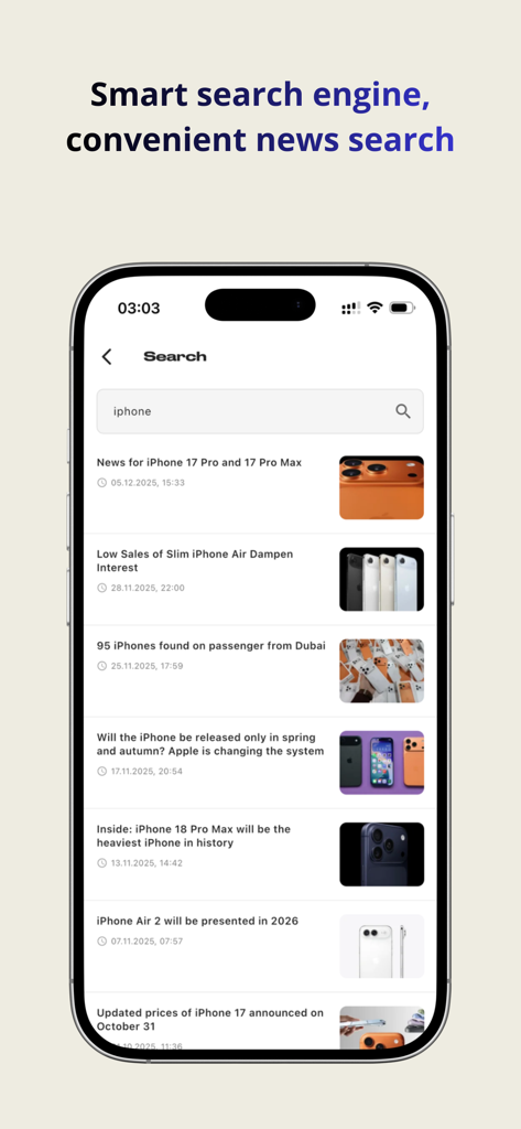 Zamin - Interface do mecanismo de busca inteligente do aplicativo de notícias Zamin mostrando artigos de tecnologia
