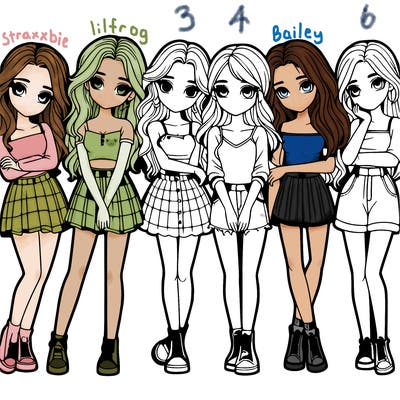 a group of girls realistic